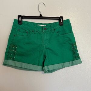 Prana Green Embroidered Women's Shorts
